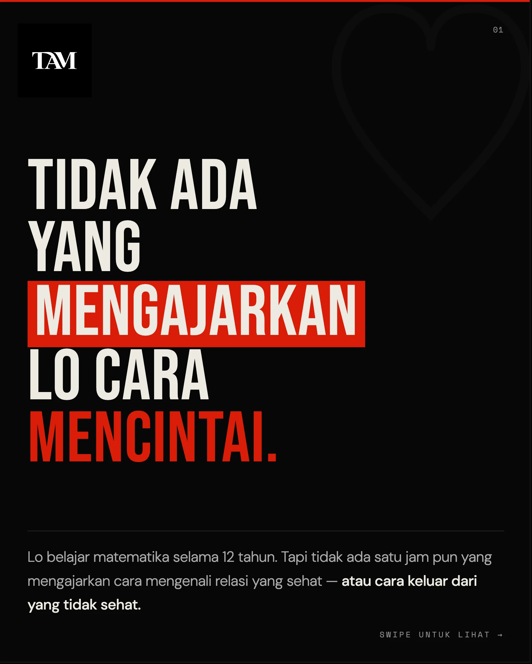 Lo pikir itu cinta. Padahal cuma pola yang belum l