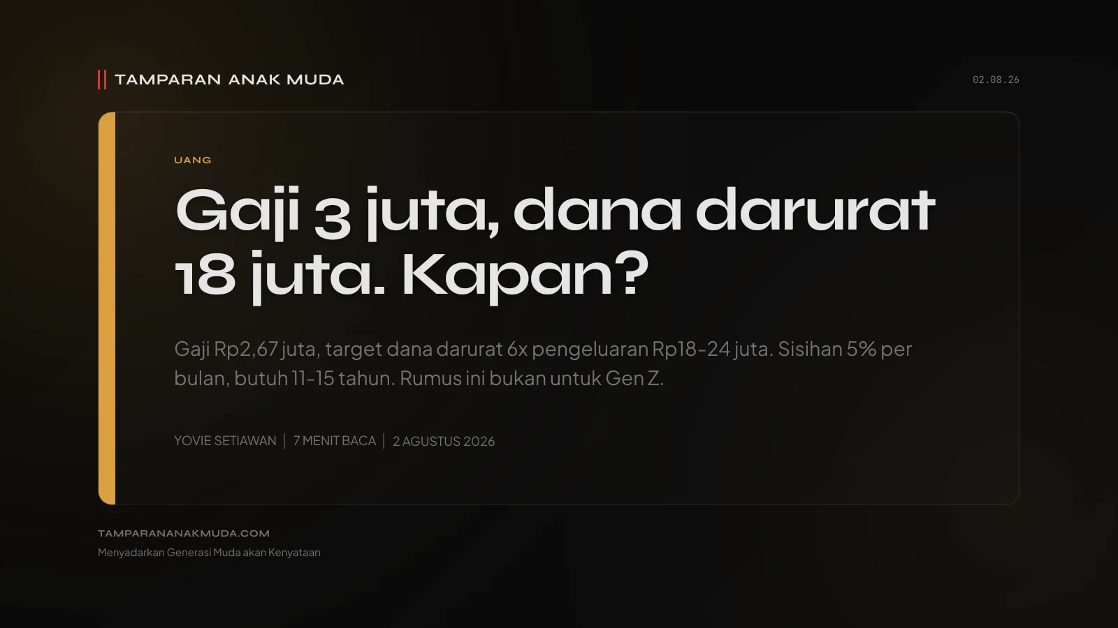 Dana Darurat 6x Gaji: Saran Finansial untuk Orang yang Sudah Makan
