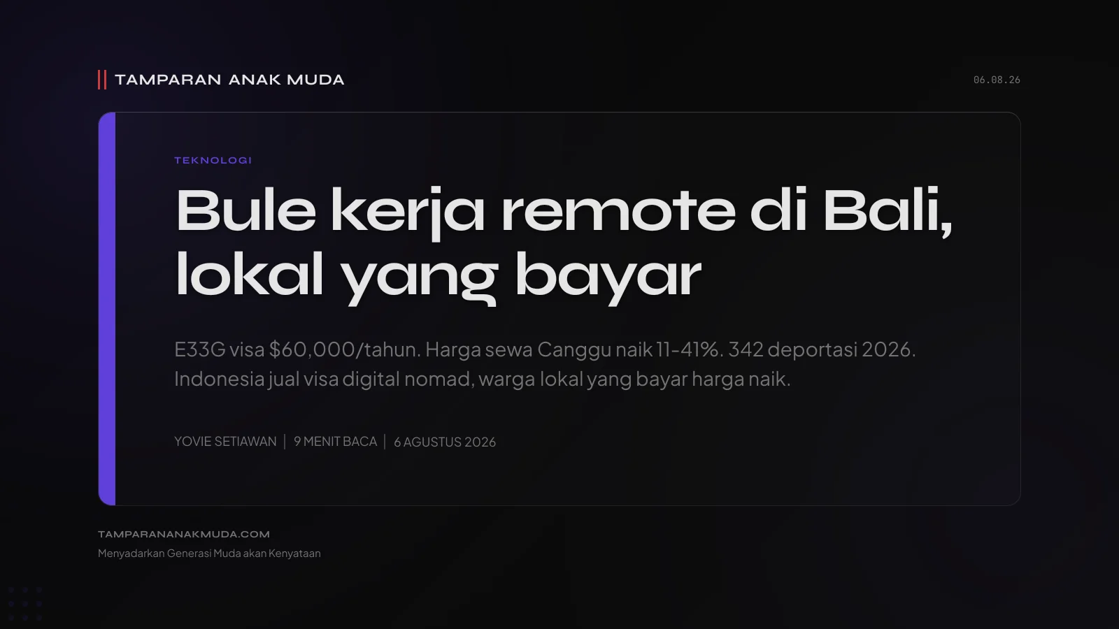 Digital Nomad Visa Indonesia: Bule Kerja Remote di Bali, Lokal yang Bayar