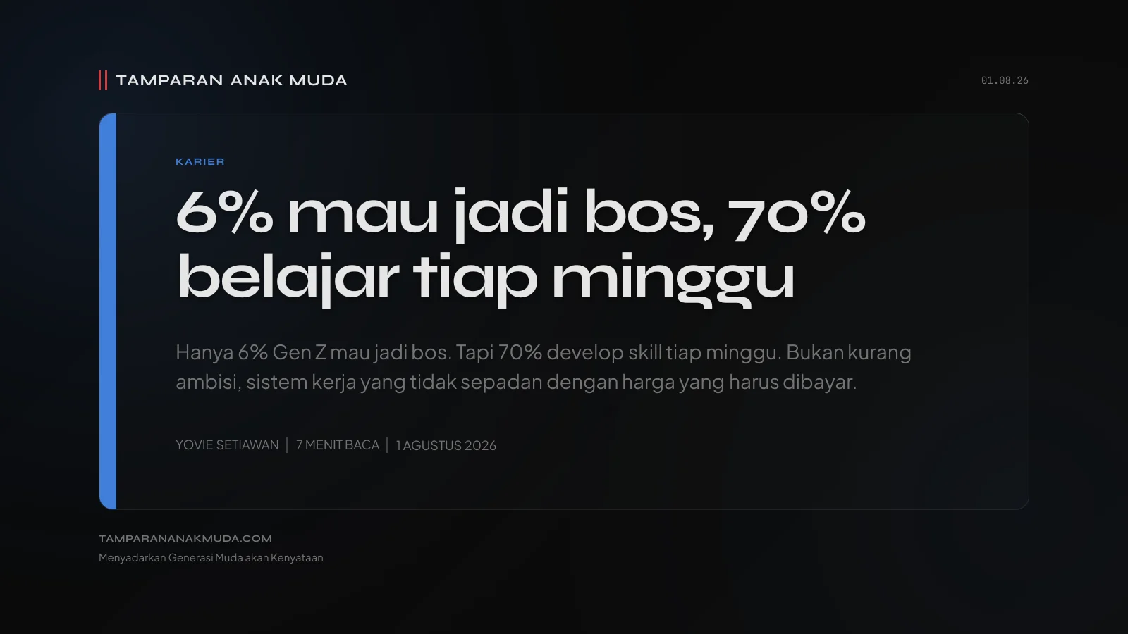 6% Ingin Jadi Bos: Bukan Gen Z Kurang Ambisi, Sistem yang Tidak Menarik