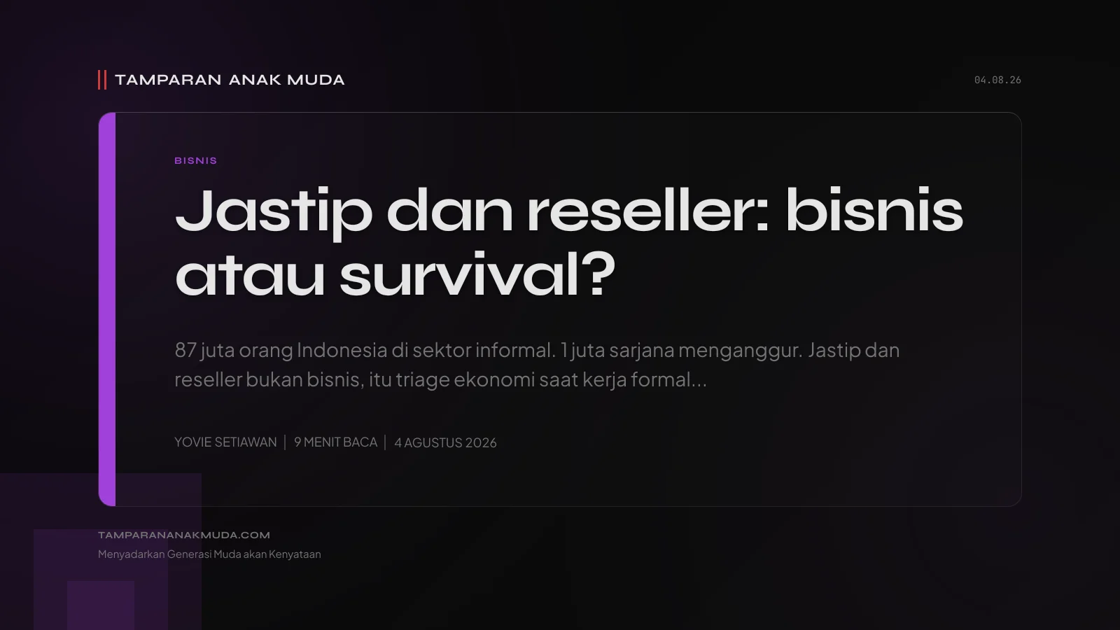 Jastip dan Reseller: Bukan Bisnis, Triage Ekonomi
