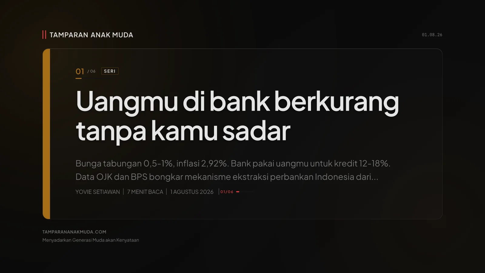 Bank: Tempat Uangmu Diperlambat Mati